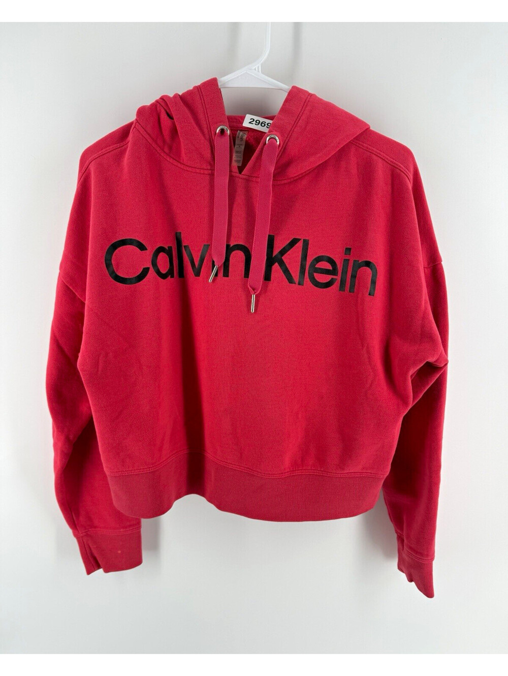 Calvin Klein Performance Red Logo Graphic Fleece Pullover Hoodie Womens M